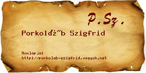 Porkoláb Szigfrid névjegykártya